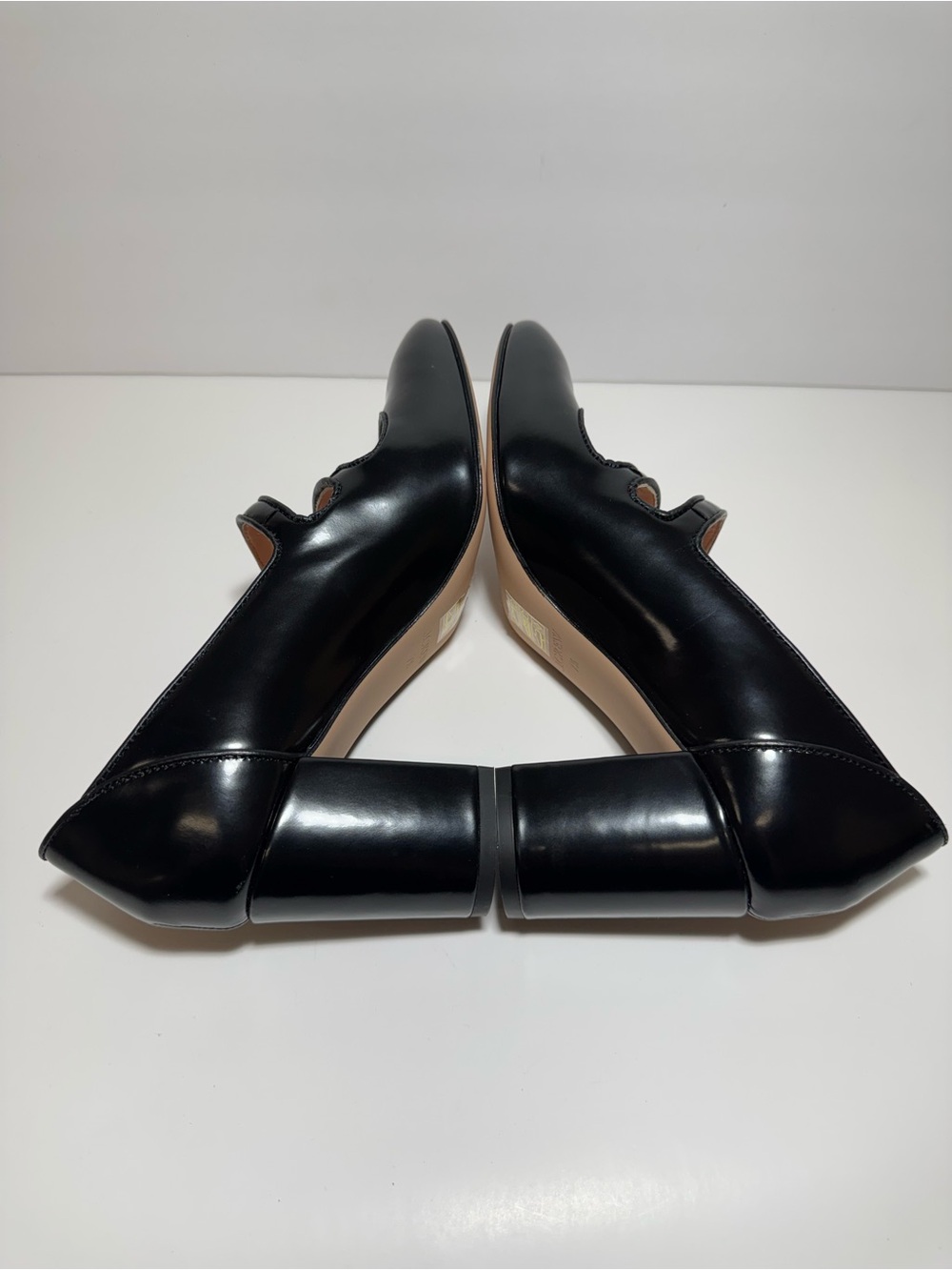 New J. Crew Maisie Double Strap Heels Italian Leather Black Mary Jane Size 7.5 - Picture 7 of 14